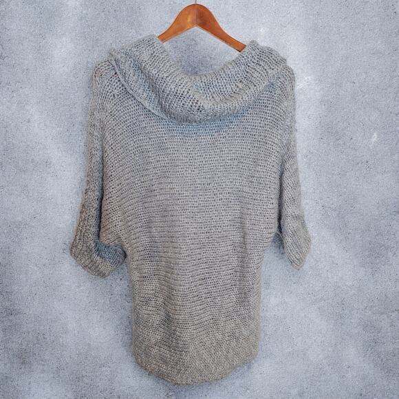 2010s Calvin Klein Chunky Knit Wool Blend Off-Shoulder Slouchy Cozy Sweater L - Picture 5 of 8